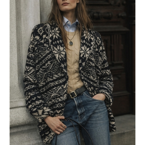 Free People Sweaters - Free People Hidden Snowflake Oversize Cardigan XS Wool Boho